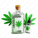 cbd, oil, herbal medicine, herbal marijuana, marijuana, cannabis, herbal, 3d icon, 3d illustration 