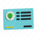 card, herbal medicine, herbal marijuana, marijuana, cannabis, herbal, herb, 3d icon, 3d illustration 