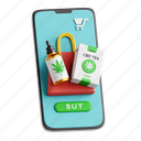 online, shop, herbal medicine, herbal marijuana, marijuana, cannabis, herbal, 3d icon, 3d illustration 