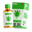 tincture, herbal medicine, herbal marijuana, marijuana, cannabis, herbal, herb, 3d icon, 3d illustration 