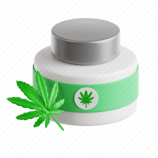 Cannabis, cream 3D illustration - Download on Iconfinder