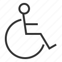 disable, line, outline, people, wheelchair, man, person 