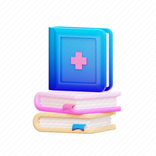 Bookmark, book, reading, doctor, education, hospital, medical 3D illustration - Download on Iconfinder