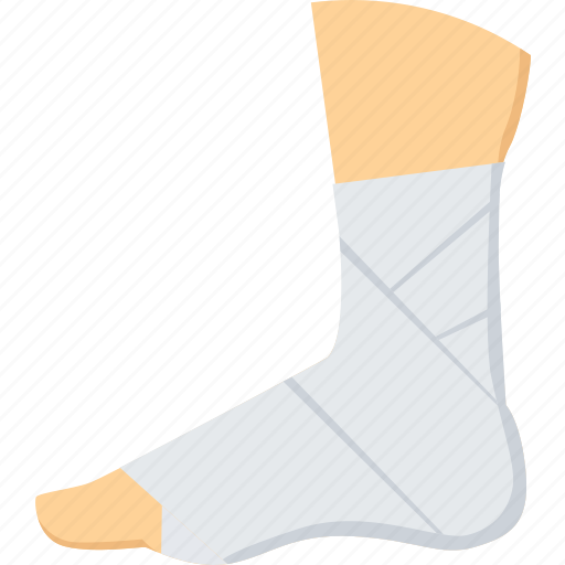 Sprain, ankle, bandage, foot, fracture, injury, plaster icon - Download on Iconfinder