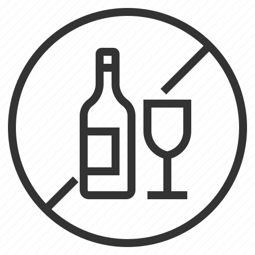 Alcohol, bottle, drink, no drinking, prohibition, stop icon - Download on Iconfinder