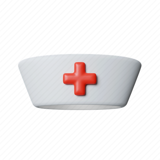 Aid, doctor, nurse, hat, healthcare, help, hospital 3D illustration - Download on Iconfinder