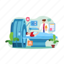 illustration, clinic, doctor, healthy, hospital, medical, treatment, service, checkup 