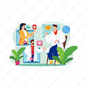 illustration, clinic, doctor, drugstore, hospital, medical, treatment, service, checkup 