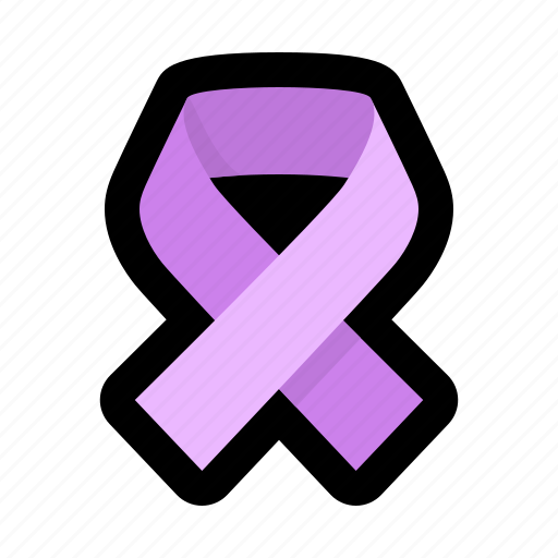 Awareness, cancer, carcinoma, disease, involving, purple, ribbon icon - Download on Iconfinder