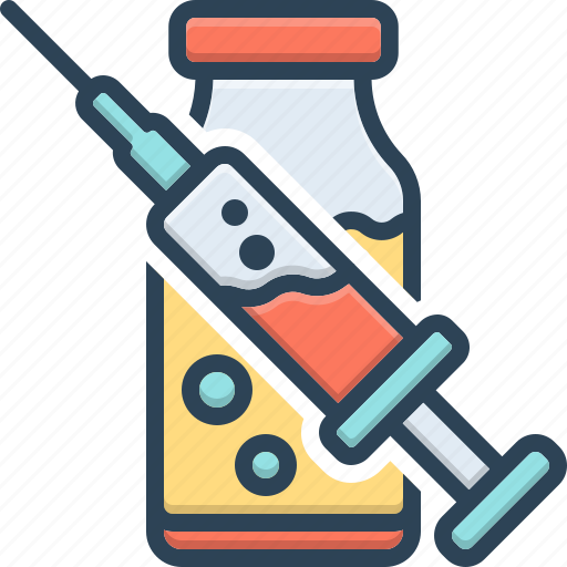 Injection full with drug, medical, medicine, needle, syringe, treatment, vaccine icon - Download on Iconfinder