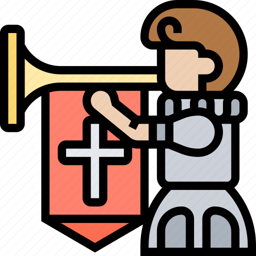 Trumpet, announcement, attention, herald, royal icon - Download on Iconfinder