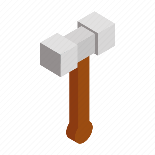 Hammer, iron, isometric, knight, medieval, steel, warrior icon - Download on Iconfinder