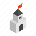 building, castle, isometric, medieval, old, stone, tower