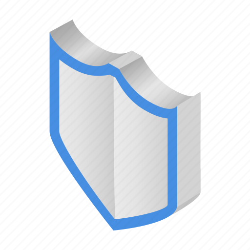 Guard, isometric, protection, safe, secure, shield, silver icon - Download on Iconfinder