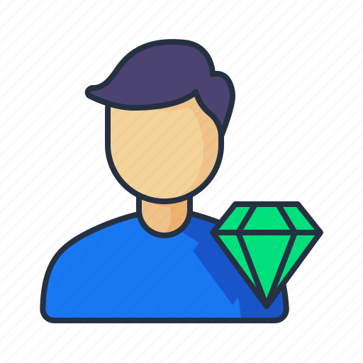 Male avatar diamond, avatar, male, man, profile, user, vip icon - Download on Iconfinder