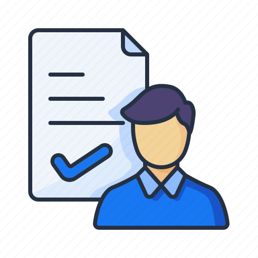 Male member, resume, male, user, agreement, check, profile icon - Download on Iconfinder