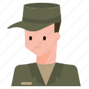 soldier, military, avatar, man, armed, forces, personnel 
