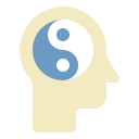 yin yang, mind icon, balance, harmony, psychology, mental health, wellness, spirituality