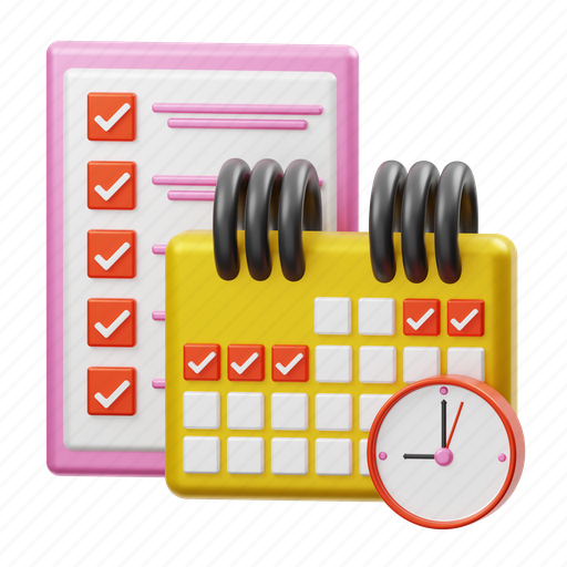 Schedule, calendar 3D illustration - Download on Iconfinder