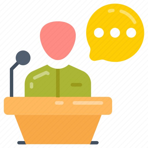 Speech, addressing, talk, lecture, briefing icon - Download on Iconfinder