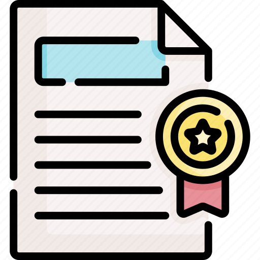 Certificate, diploma, certification, graduation, degree, achievement icon - Download on Iconfinder
