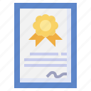 certificate, document, education, medal, sheet 