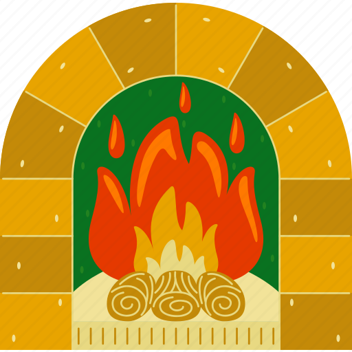 Fire, fireplace, home, warm, room, winter, wood icon - Download on Iconfinder