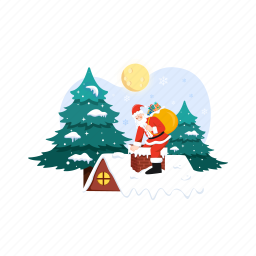 Gift box, xmas, decoration, christmas, merry, snow, santa illustration - Download on Iconfinder
