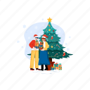 gift box, xmas, decoration, christmas, merry, snow, santa, snowflakes, santa claus 