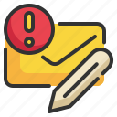 alert, envelope, text, write, email, letter, message icon