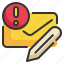 alert, envelope, text, write, email, letter, message icon 