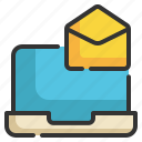 laptop, envelope, text, mail, message icon
