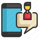 personal, mobile, phone, device, call, message icon