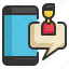 personal, mobile, phone, device, call, message icon 
