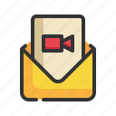video, envelope, mail, email, letter, camera, message icon