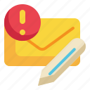 alert, envelope, text, write, message icon, mail, letter