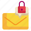 envelope, lock, security, message icon, letter, mail 