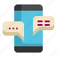 speech, mobile, talk, chat, message icon, device 