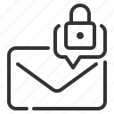 envelope, lock, security, message icon, email, protection