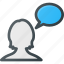 bubble, chat, female, message, user 