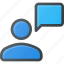 bubble, chat, message, user 