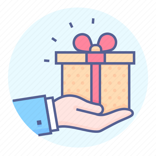 Box, gift, gifting, giving, hand, present, present box icon - Download on Iconfinder