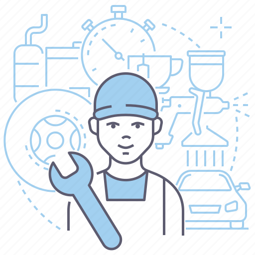 Mechanic, wheels, car, repair shop icon - Download on Iconfinder