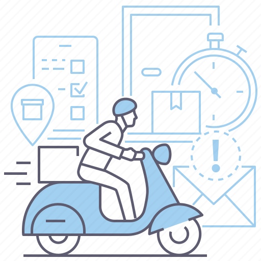 Courier, moped, logistics, express delivery icon - Download on Iconfinder