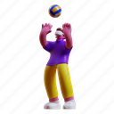 man, is, playing, volleyball, in, metaverse, illustration 