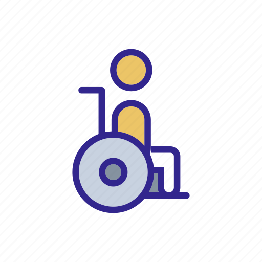 Disabled, metro, outline, person, train, underground, wheelchair icon - Download on Iconfinder