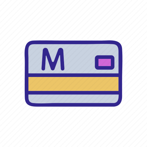 Card, door, metro, outline, ticket, train, underground icon - Download on Iconfinder
