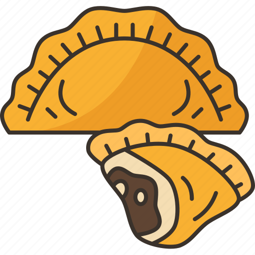 Beef, empanadas, stuffed, fried, appetizer icon - Download on Iconfinder