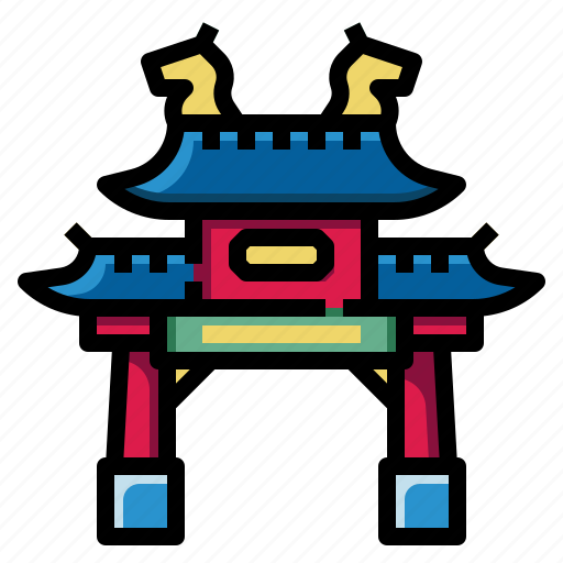 China, paifang, chinese, monuments, architecture, building, city icon - Download on Iconfinder
