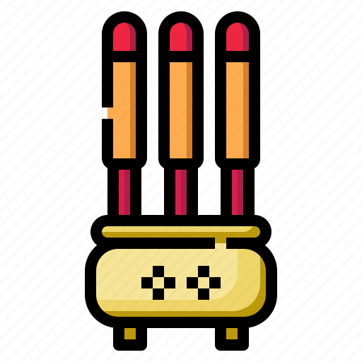 Incense, spa, aromatherapy, stick, burning, candle, light icon - Download on Iconfinder